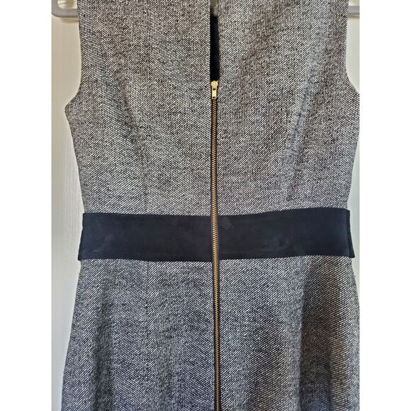 Vintage Milly of New York Wool Silk Suede Tweed Gold Chain Sheath Dress, Size 2 - Picture 12 of 13